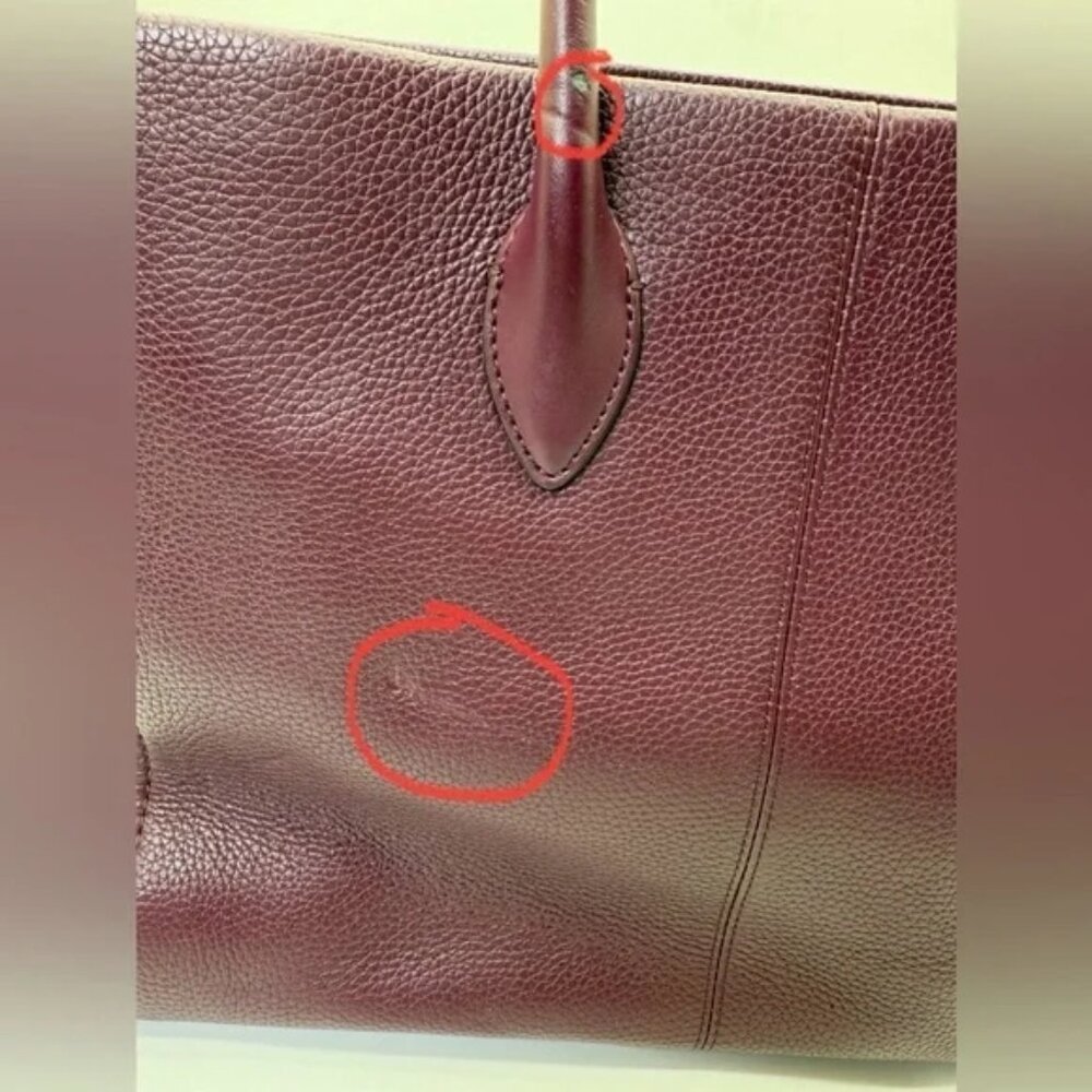 Michael Kors Mirella Large Pebbled Leather Tote – Deep Plum Pebbled Leather - Picture 7 of 7